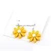 Dangle Avize Varış Colorf Reçine Daisy Çiçekler Küpe Küpler Kişilik Moda Takı Hediye Damla Teslimat Küpe DHZC1