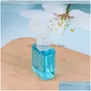 Förpackningsflaskor 30 ml Hand Sanitizer PET Plastflaska med Top Cap Clear Square -form för kosmetika engångsavleveranskontor DHUD6