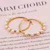 Huggie go2boho 2021 na moda de água doce pérola orelha anel brincos de argola para mulheres praia pérolas jóias círculo de aço inoxidável brinco dourado