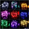 Party Decoration 2M 20 LED Fairy Lights String Starry CR2032 Butt Battery Operated Sier Christmas Halloween Wedding Light Drop Del DH28A