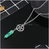 قلادة قلادة Natural Agate Stone Opal Crystal Quartz Charm Necklace Quistrics Expension Star Exclaces for Womens Jewelry 2021 NE Dhkeq