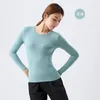 Chemises actives Femmes Yoga Shirt Automne Minceur Casual Femme Haut à manches longues Pilates Fitness Bottoming Paiement de base Uniformes de danse moderne