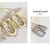 Huggie Miimalism Pure 925 Silverörhängen Små bågeörhängen Guldfärg Korean Fashion 925 Silver Kvinnliga fina smycken EB057