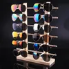 Lenses L les verres de soleil en bois naturel lunettes d'affichage de support de support de support de supports multiples de couches affichage du support
