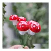 Trädgårdsdekorationer 7 färger 2 cm 3 cm fairy skum svamp colorf miniature konstgjorda växter gnome söt mushroonm droppleverans hem p dhgil