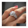 Solitaire ring dames trouwringen mode sier sieraden gesimuleerde diamanten verloving edelsteen drop levering dhbh1