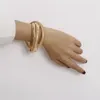 Bangle 9mm Plain Metal Bangles Golden For Womens Ladies Dubai Indian Afican Big Ring Twist överdrivna handarmband smycken mode