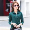 Dames PoloS Spring Casual Shirt Dames Tops katoenen shirts Femme vrouw Trap kraag lag met lange mouw t -shirtwomen's dames