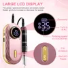 Nail Manicure Set SENIGNOL 35000RPM Electric Drill Machine Professional LCD Display Portable All for Tool Rechargeable Nails Art 230520