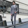 Męskie garnitury moda Mężczyźni szary pary tuxedo szczupły fit grosze Bankiet 3 sztuki Terno Masculino Wedding Blazer Khaki Panting Kamizel