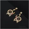 Stud Earrings Zircon Womens Spinning Wheel For Women Or Girls Chrismas Gift Drop Delivery Jewelry Dhgarden Dhjp5