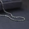 Colliers 2mm d'épaisseur Thai argent classique rétro tissage colliers pour homme femmes S925 en argent Sterling longue chaîne croix corde colliers bijoux