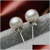 Dangle Chandelier Trendy Round Ball Shape 6Mm 8Mm 10Mm Pearl Stud Earring For Women Romantic Wedding Party Earrings Fashion Jewelr Dha7B