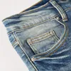 Модель -дизайнерские джинсы мужчины светло -голубая вышивка Amiryes