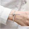 Bangle Fashion Snake Shaped Titanium Steel Womens Pseras Rose Gold Plated Armelets Crystal Zircon Open Clasp Design Smyckesgåvor F Dhirf