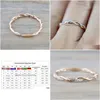 Wedding Rings Womens Fashion Gemstone Rose Gold Engagement Ring Jewelry Round Simated Diamond Twist For Drop Delivery Dh9Ly