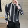 Camisas casuales para hombres Seasons High Business Men's Striped Non Wrinkle Inch Ropa Tops para hombres Ropa Camisas Y Blusa