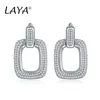 Knot 925 Sterling Silver Luxury Clear Cubic Zirconia Chain Drop Earrings Ear Clip For Women Party Fashion Jewelry Gift