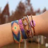 ブレスレットZhongvi Miyuki Seeds Beads Bracelets blue Eye Bracelet for Women Bohemian Pulsera Woven Friendship Jewelry Rap Tassel Jeweller