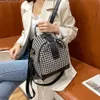 School Bags Luxury Brand Women Small Backpack Cotton and Pu Leather Backpacks for Teenager Girls Fashion Multifunction Lady Travel Back Bag 23519