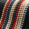 Contas por atacado shell natural pérola redonda conchas reais para jóias Jóias de pulseira diy 4-12mm 15 polegadas V1