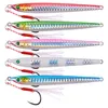 Fiskekrokar 5st långsamt lång metalljig Lure 7 10 21 28 40G Cast Jigging Spoon Artificial Shore Pike Fish Bait Sea Bass Pesca 230520