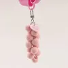 Keychains Fruit Pompom Ball Key Chain For Women Girls Car Bags Charms Solid Grape Ring Fashion Heart Shaped Pendant Keychain