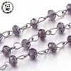 Components 6mm Glass Beads Beaded Gunmetal Chains Findings for Necklaces Bracelets Making DIY Clear Black Purple LightGrey 1m/strand(39.3")