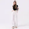 Damesbroeken Werkkleding Women broek Wide Been Design Sense Losse Amerikaanse stijl Zoete coole pocket Solid color pant