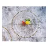 Otros suministros para fiestas festivas 21Cm Boda redonda Vidrio dorado transparente Cargador con cuentas Placa Pates para decoración de mesa Entrega de gota H Dhaoe