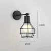 Wall Lamp Vintage Black Cage Light Bedside Retro Mount Indoor Decorative Loft Bar Sonce Lights DIY Lighting