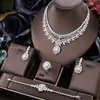 Bröllopsmycken sätter Janekelly 4st Bridal Zirconia Full For Women Party Luxury Dubai Nigeria CZ Crystal Necklace LP230519