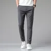 Męskie spodnie Summer Męskie Spodnie Cience Business Elastyczne Slim Fit Elastyczne talia Jogger Koreańska klasyczna Blue Grey Brand Brand Mężczyzna 230519