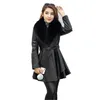 Casaco de couro feminino Mulheres S-4xl Slim Black Red PU 019 Europa e America Fashion Long Jacket LR335