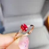 Clusterringen kjjeaxcmy fijne sieraden natuurlijke ruby ​​925 sterling zilveren meisje verstelbare edelsteen ringsteuntest met doos