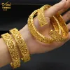 Bangles ANIID Indian 24K Gold Plated Bangles For Women Dubai Luxury Charm Bracelet African Fashion Jewelry Bangles Party Wedding Gifts