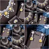 Earrings Necklace Set 2022 Exclusive Cubic Zirconia 4Pcs Turkish Jewelry Chain Dubai Platinum Party Costume Zydz00 Dhgarden Dh9Rc