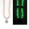 Pulseira 108 mala pulseira luminosa acessórios femininos pedra natural brilho no escuro dropshipping jóias elasticidade multicamadas