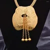 Ketting oorbellen set Wando Dubai sieraden 24k gouden kleur bruiloft voor damesaccessoires