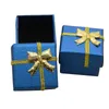 Коробки Шкатулка для драгоценностей с черной губкой 4X4X3 см Маленькие квадратные картонные серьги Подарочная коробка Модный дисплей для ювелирных изделий Органайзер Упаковка
