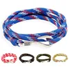 Bracciali con bottone a gancio in lega di moda in rilievo per le donne Bracciale in corda di nylon Mtilayer Wrap Creative Couple Jewelry Drop Delivery Dh3I2