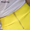 Skirts Magiray High Waist Elastic Pencil Skirt Female Bodycon Womens Summer Knee Length Back Split Ladies Office Saia C571 23519 230519