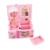 Display 1 PC Musical Box Jewelry Organizer Pink Dancing Princess Ornament Jewelry Plastical Storage Box With Mirror Girls Gift Keepsake