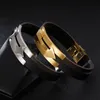 Bangle Fashion Men Leather Cupid Arrow Armband Bangle Gold Färg Rostfritt stål Svart Silikon Bangle Armband Smycken