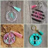 Polish 200 Pcs Acrylic Keychain Blanks Kit with Key Rings Jump Rings Round Clear Discs Circles Colorful Tassel Pendants for DIY