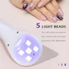 Essiccatori per unghie Lampada a LED UV portatile per lampada per asciugare le unghie Mini lampada per manicure ricaricabile Asciugacapelli per unghie in gel Strumento per nail art portabilità 230519