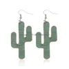 Dangle Chandelier Fashion Leather Earrings For Women Personality Cactus Unique Hook Party Jewelry Christmas Presents Drop D Dher1