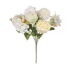 Fleurs décoratives Big Soie Pivoine Mariage Hortensia Bouquet Décorations De Noël Vase Pour La Fête À La Maison Scrapbook DIY Haute Qualité Artificielle