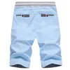 Mens shorts de verão Casual Cotton Fashion Style Boardshort Bermuda Male prato de cordão elástico de cintura praia 230519