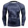 Heren t shirts 3D geprinte t-shirts heren compressie shirt thermische lange mouw heren fitness bodybuilding skin strakke snelle droge tops